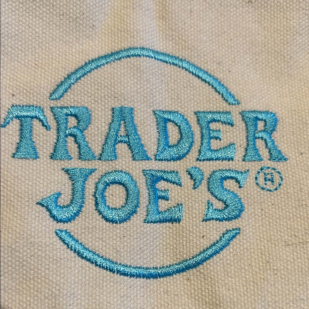Trader Joe's Teal and Cream Mini Tote Bag (NWT) - Picture 3 of 5